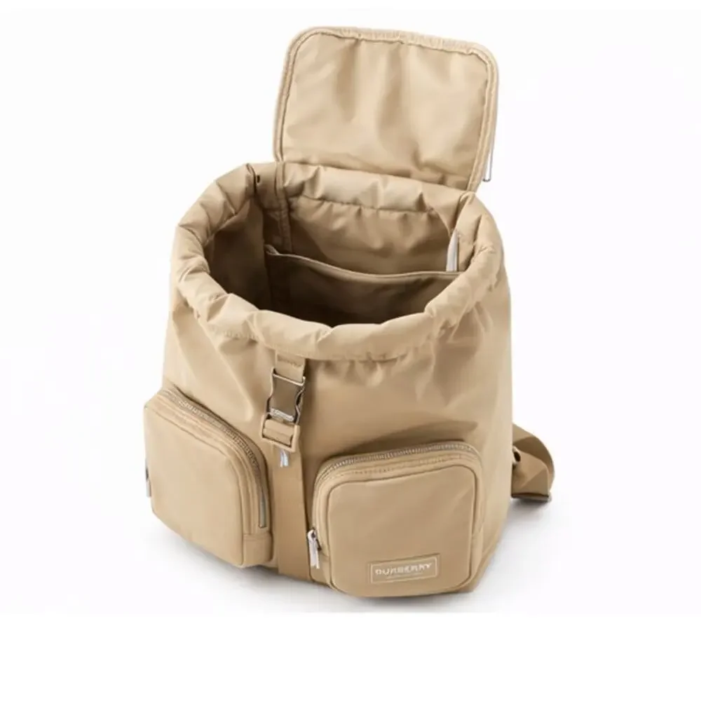 Sale ends 6/29 Burberry nylon Tan Backpack with logo nwt small